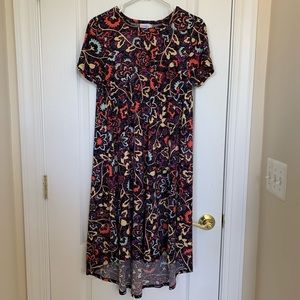 LuLaRoe Carly Dress: XS Pretty Flower Pattern